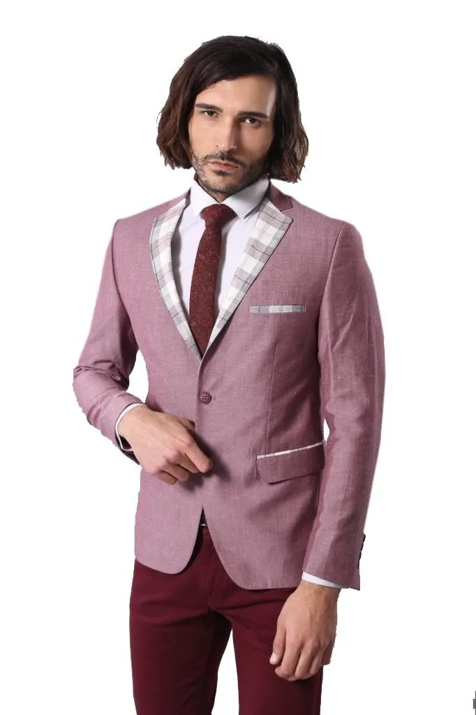 15518 Claret Red Blazer Jacket