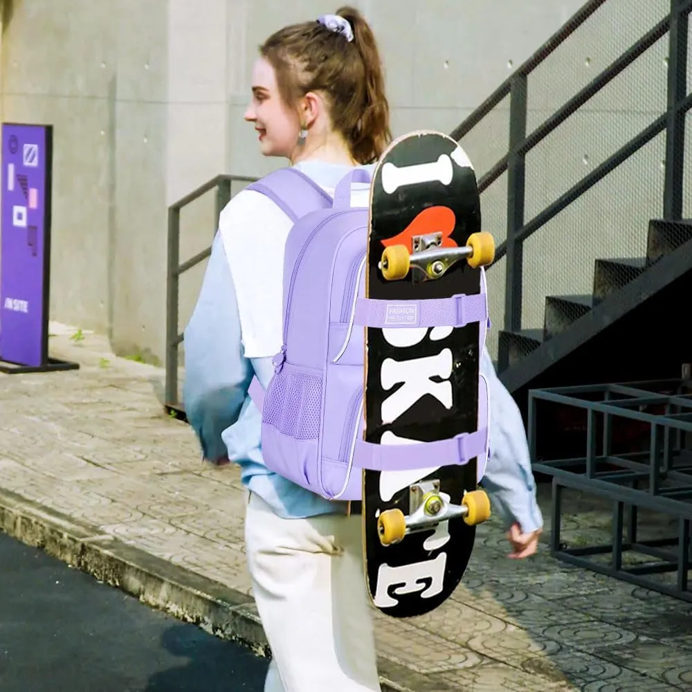 3Pcs Backpack for Girls Boys, 17 Inches Women Men School Bookbag Set for Teens College, Laptop Backpacks with Lunch Box