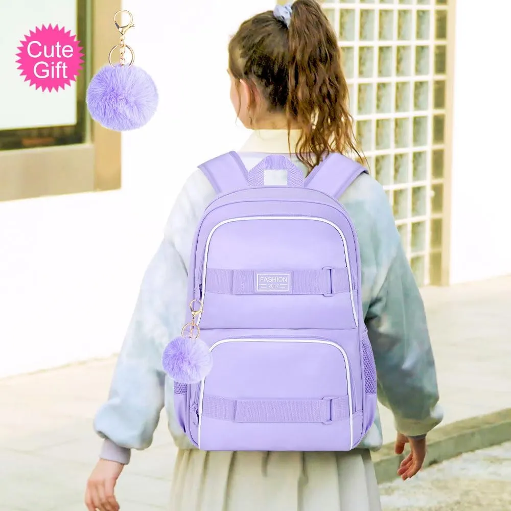 3Pcs Backpack for Girls Boys, 17 Inches Women Men School Bookbag Set for Teens College, Laptop Backpacks with Lunch Box