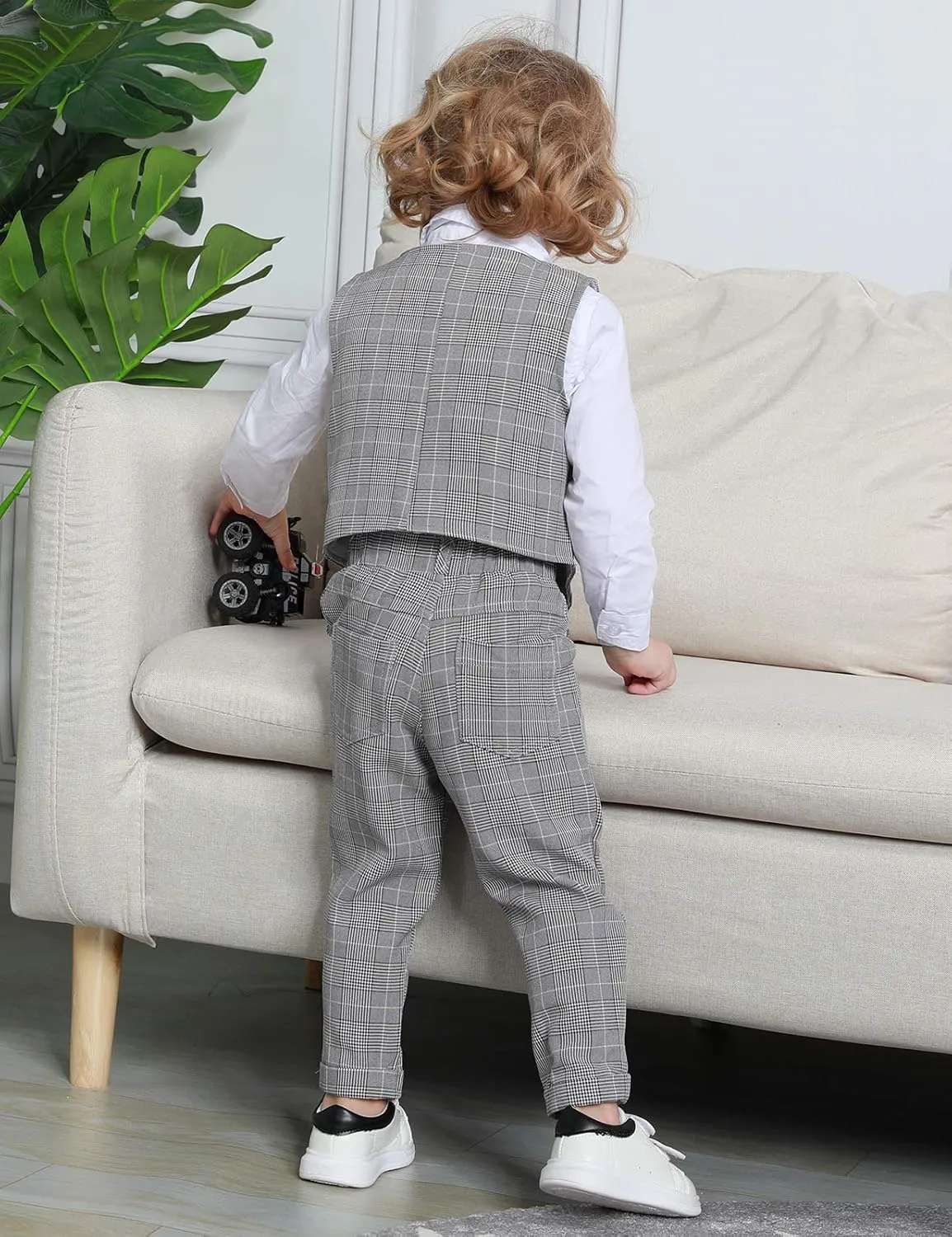 A&J DESIGN Baby Toddler Boys Gentleman Suit Set, 3pcs Outfits Shirts & Vest & Pants