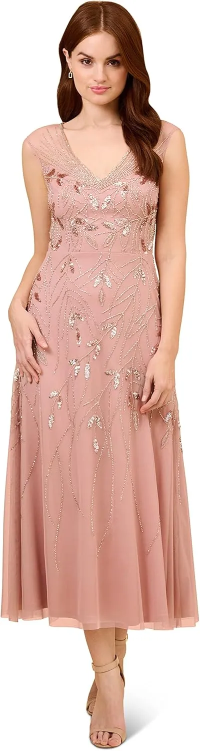Adrianna Papell Women's Beaded Ankle Dress