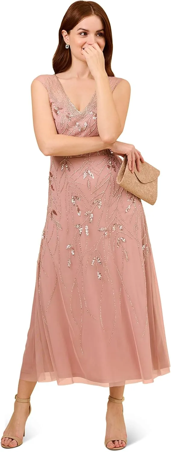 Adrianna Papell Women's Beaded Ankle Dress