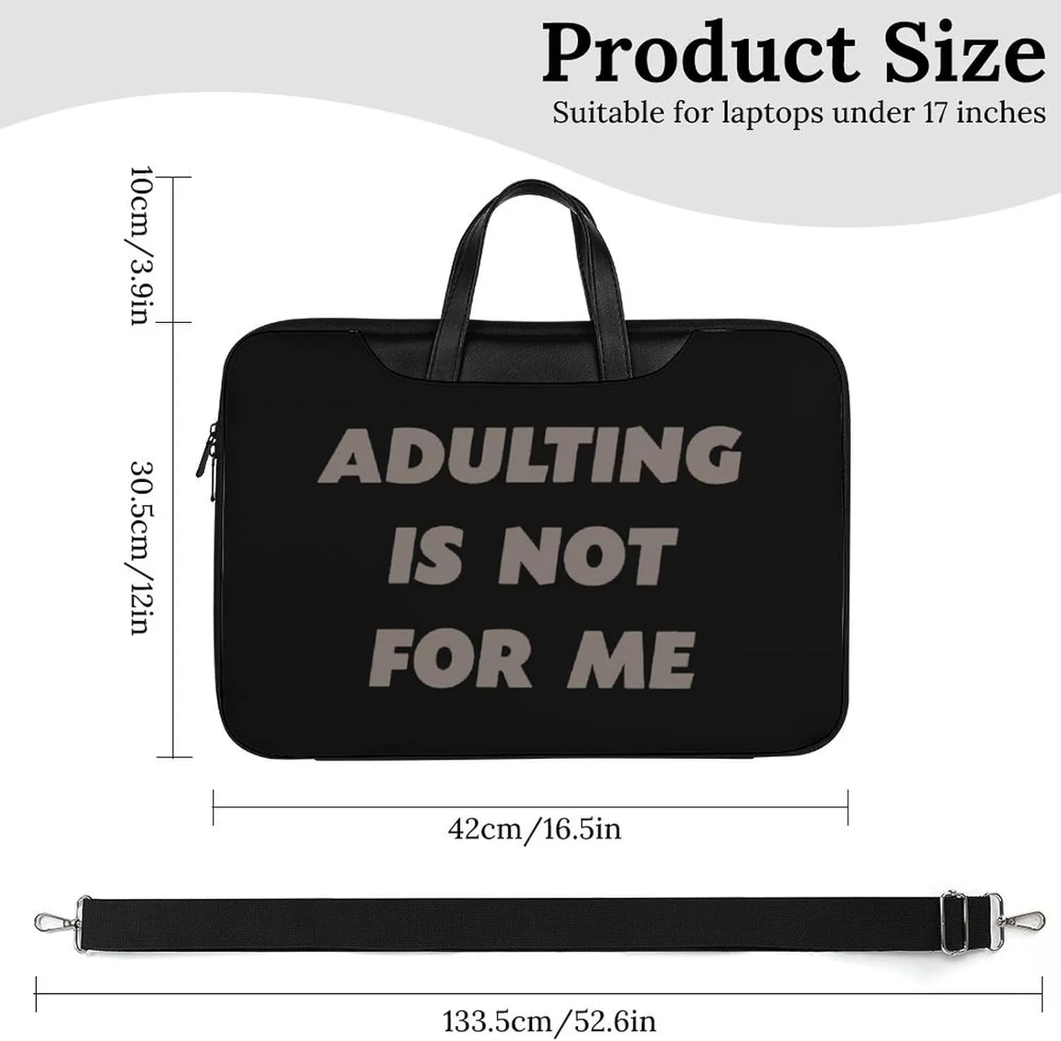 Adult Is Not For Me Leather Bag Laptop Case Slim Water Resistant Computer Bags with Handle Briefcase for Work