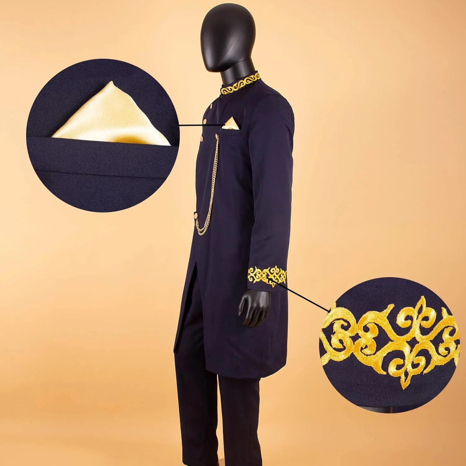African Suits for Men Dashiki Embroidery Jackets and Pants 2 Piece Set Slim Fit Formal Outfits Wedding