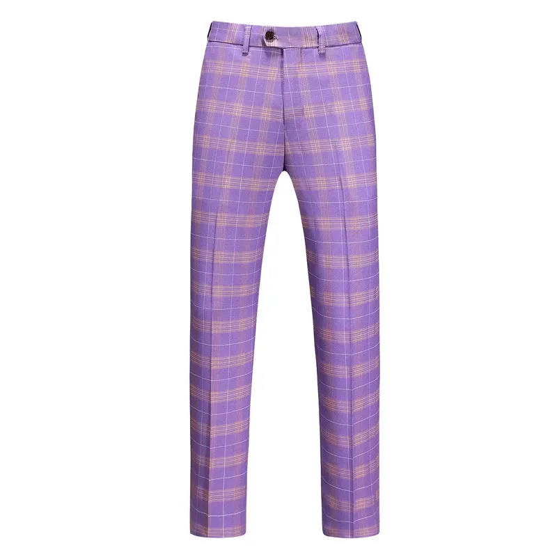 Aidase Fashion New Men Leisure Boutique Business Plaid Striped Suit Vest Pants 3 Pcs Set Casual Dress Blazers Jacket Coat Trosers