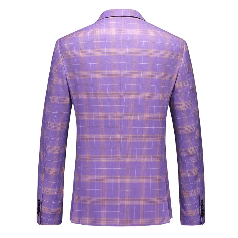 Aidase Fashion New Men Leisure Boutique Business Plaid Striped Suit Vest Pants 3 Pcs Set Casual Dress Blazers Jacket Coat Trosers
