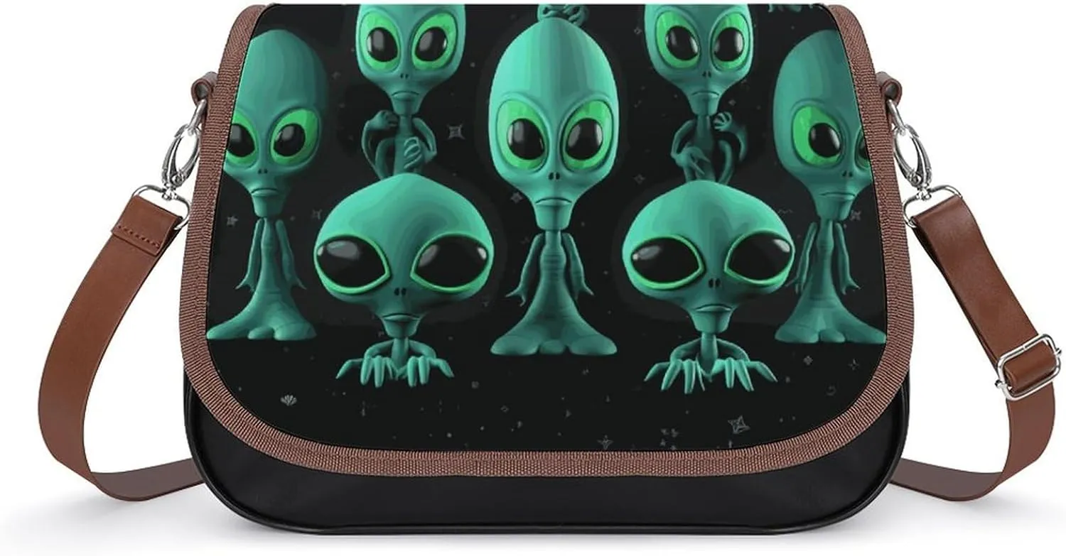 Aliens Shoulder Bags PU Leather Shoulder Handbag Large Capacity Crossbody Bag for Women