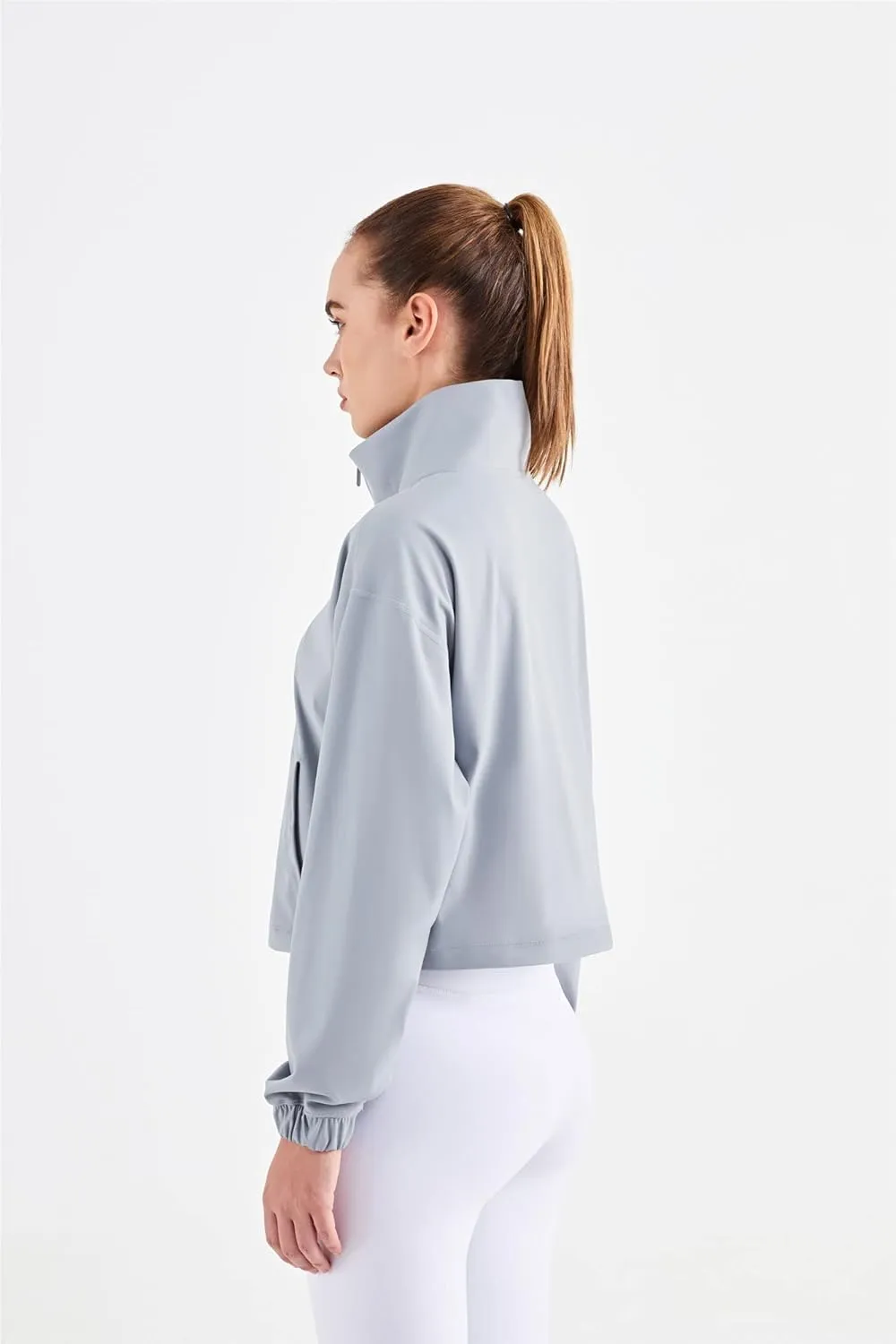 altiland Half Zip Pullover Cropped Jackets for Women Long Sleeve Workout Athletic Running Yoga Shirts