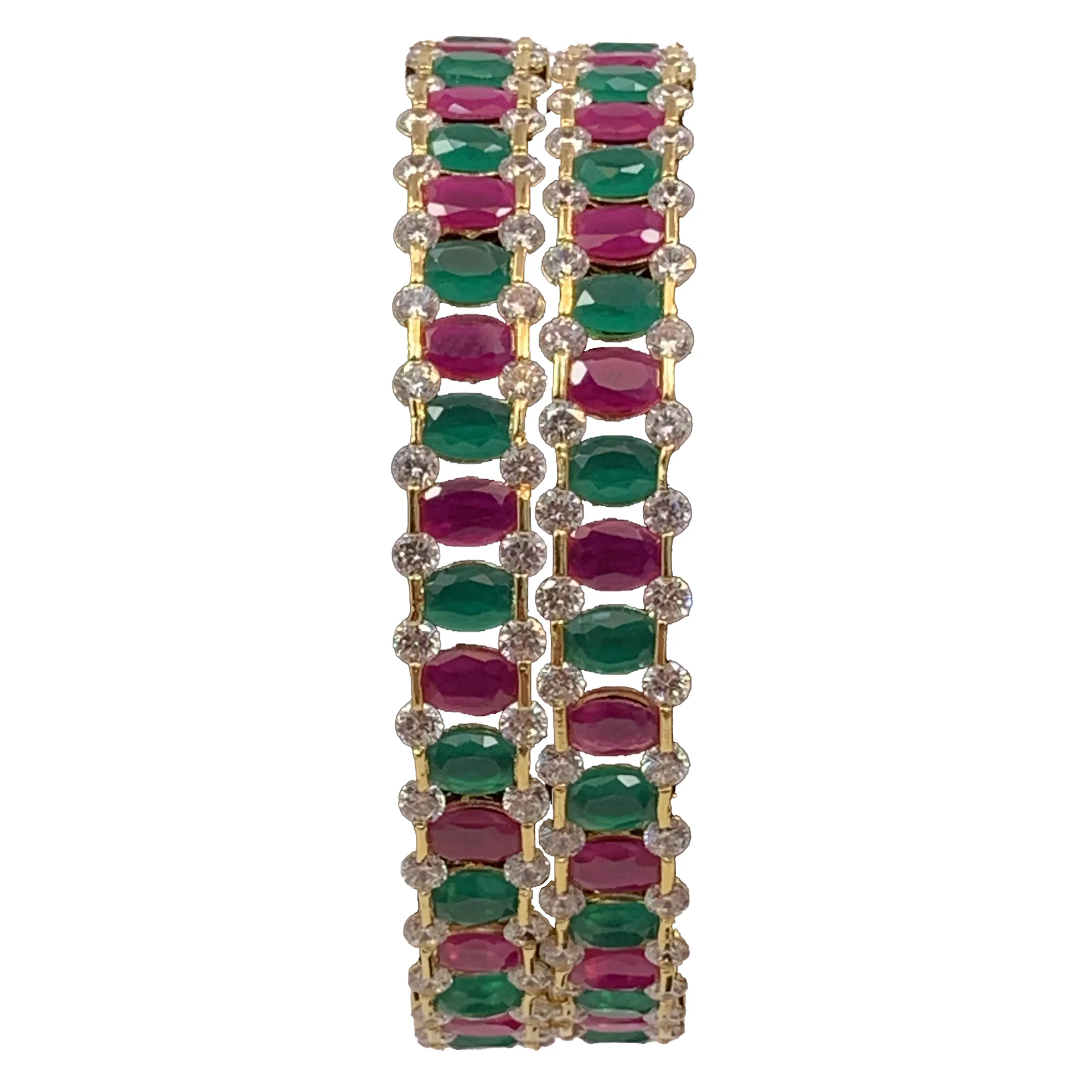 American Diamond with Semi Precious Stones Bangle (Design 1)