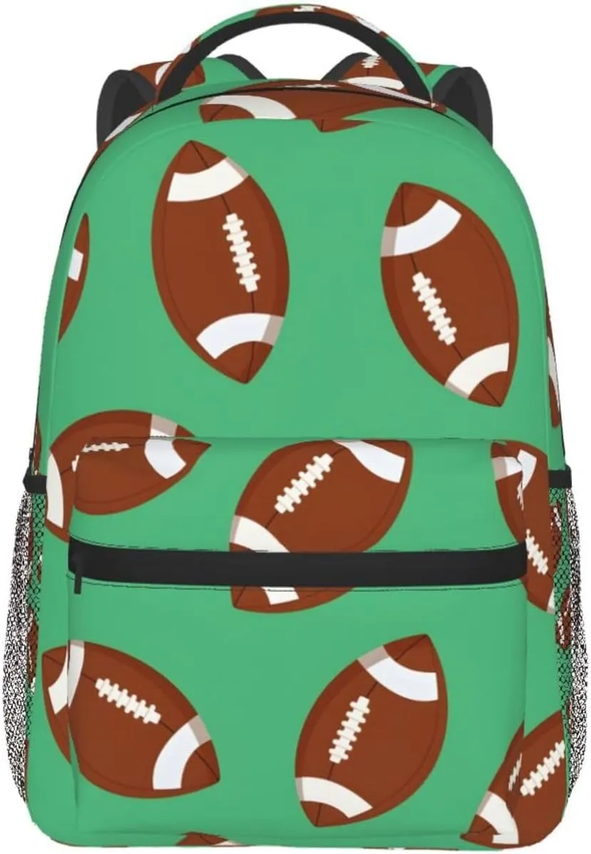 American Football Travel Laptop Backpack for Women Lightweight College Backpack Adjustable Fits 15.6 Inch Laptop Bag Waterproof for Gym, Men, Work