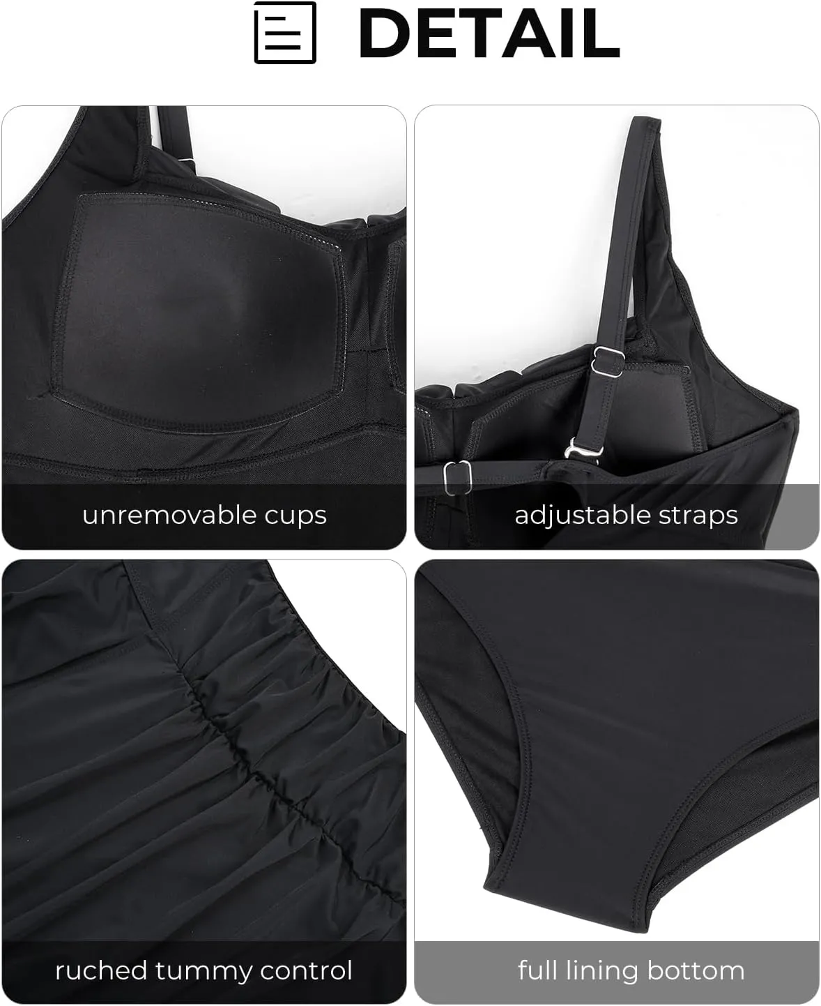 Aqua Eve Womens Plus Size One Piece Swimsuit- Tummy Control Bathing Suit Full Coverage Swimwear