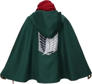Attack On Titan Officially Licensed Scout Regiment Plush Cloak And Scarf Cosplay Costume
