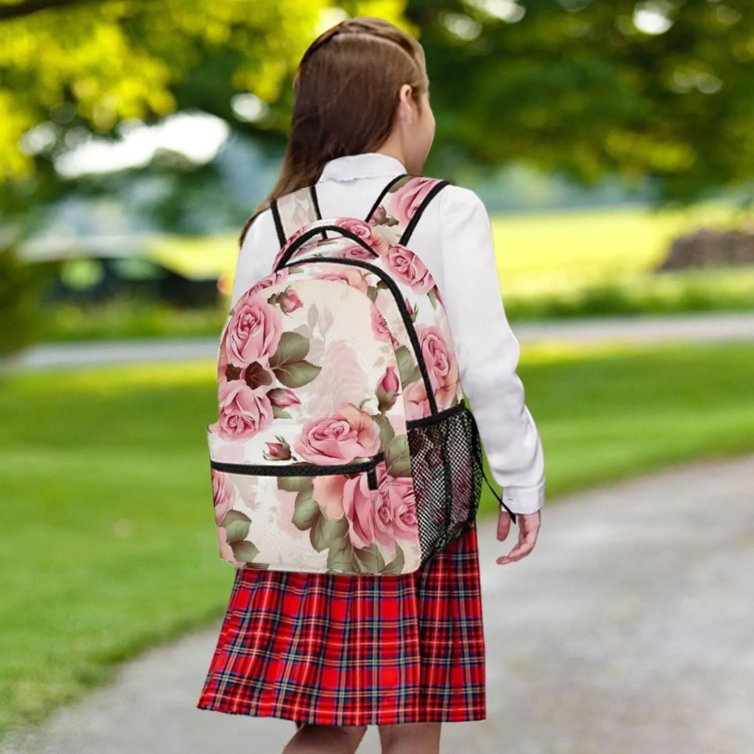 Backpacks Rose Floral Travel Bag Laptop Backpack Casual Daypack for Weekender Business Hiking