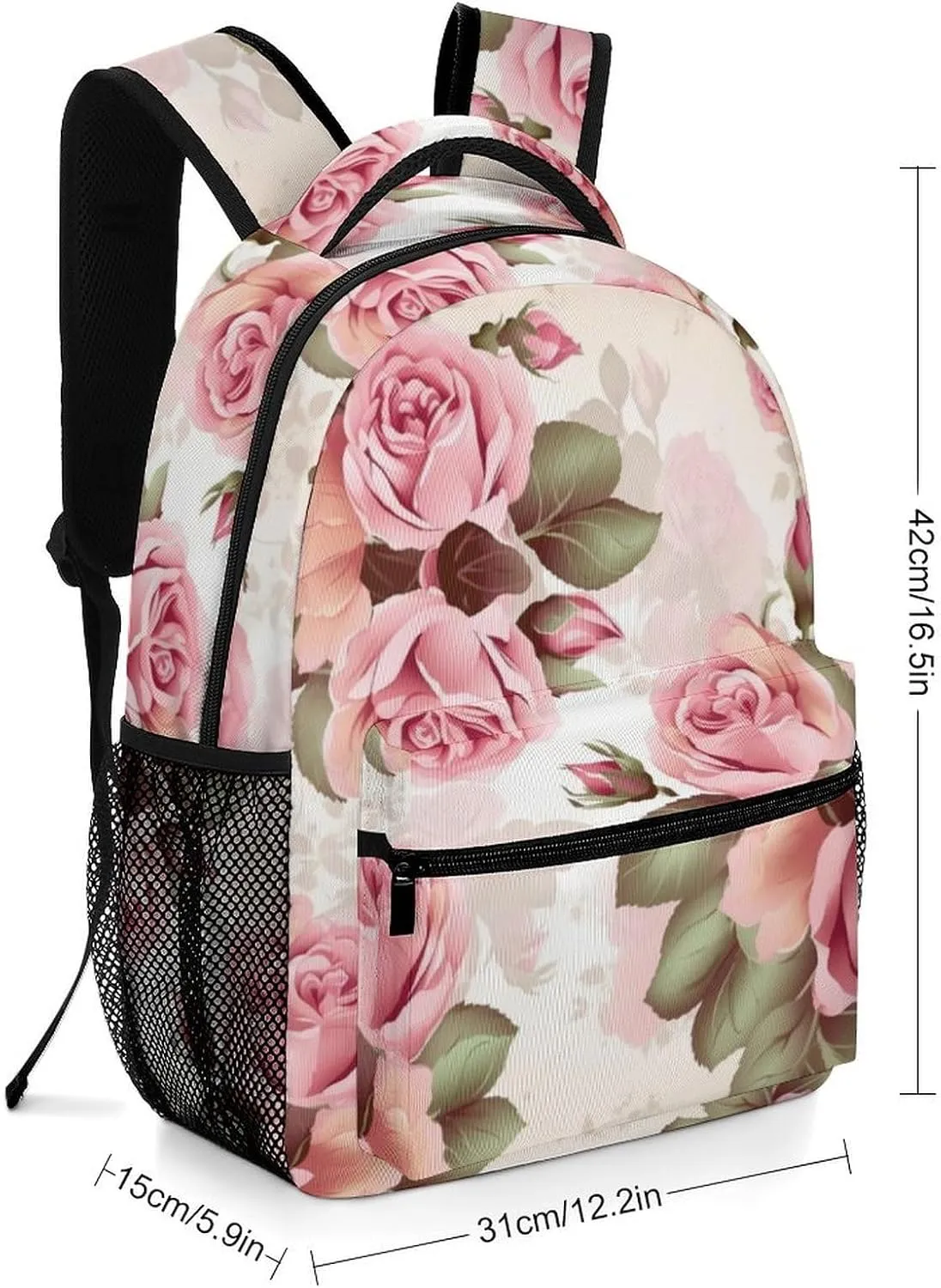 Backpacks Rose Floral Travel Bag Laptop Backpack Casual Daypack for Weekender Business Hiking