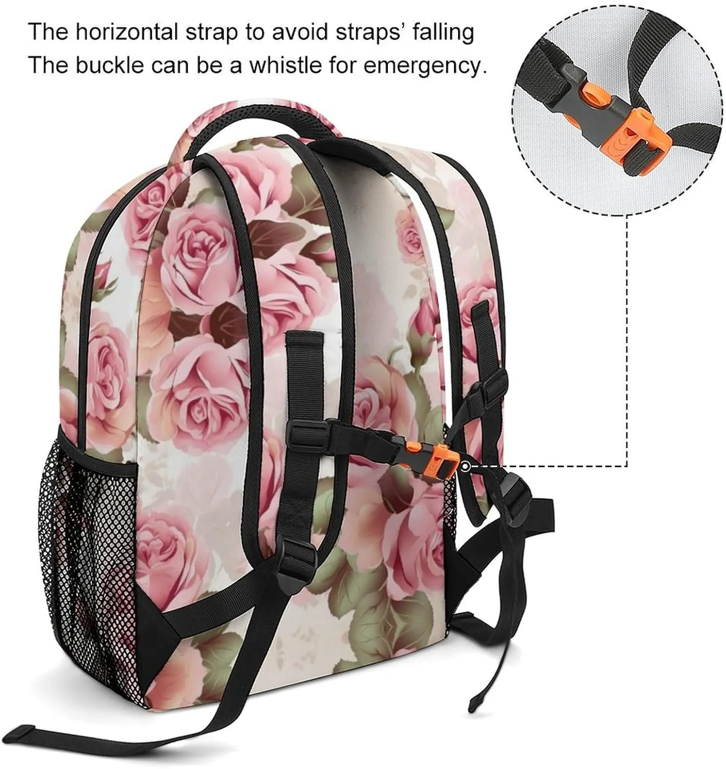 Backpacks Rose Floral Travel Bag Laptop Backpack Casual Daypack for Weekender Business Hiking