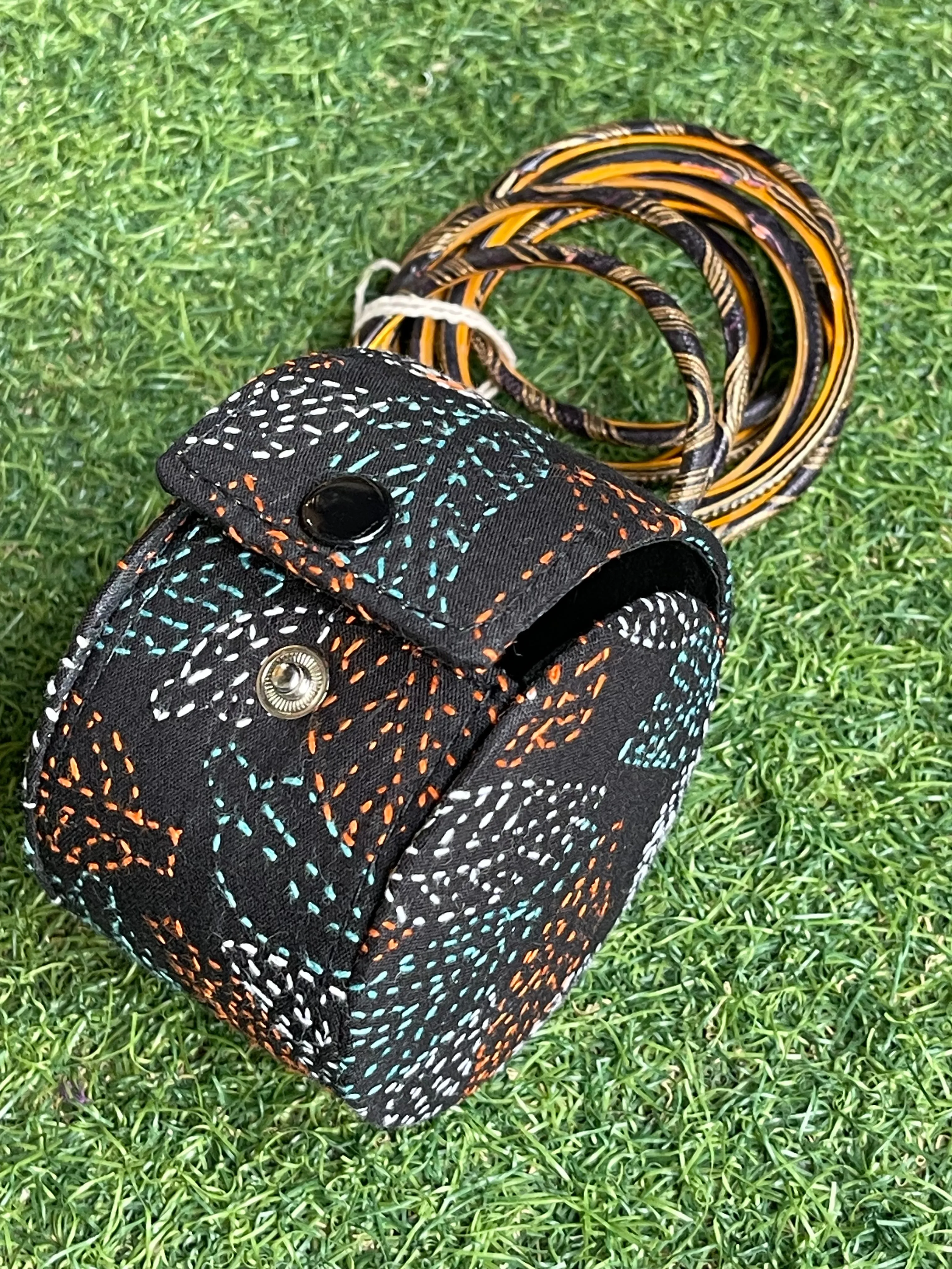 Bangle box with kantha hand embroidery