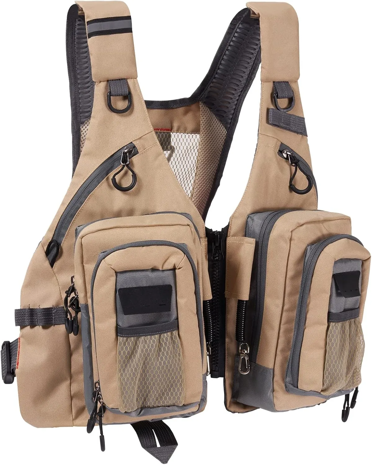 BASSDASH Fly Fishing Vest with Pockets Adjustable Size for Men Women Bass Trout Fishing FV12