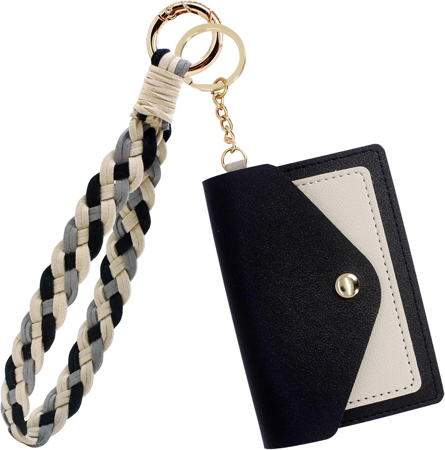 BIHRTC PU Wristlet Keychain Wallet Holder Handmade Wristband Bracelet