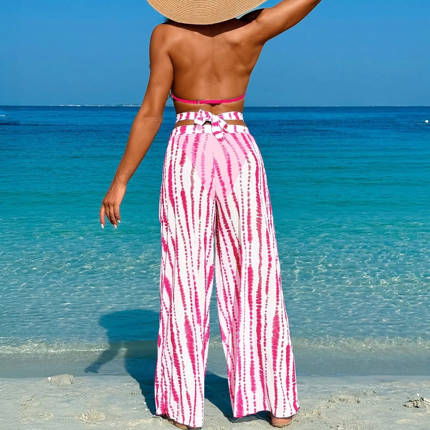 Bikini Sets for Women,Women's Triangle Bikini Sets 3 Piece Swimsuit Swimwear with Cover Up Pants Bathing Suit