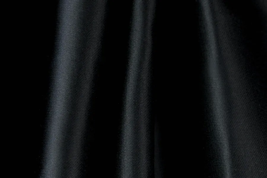 Black Gleaming Viscose Satin Blend (Made in Italy)