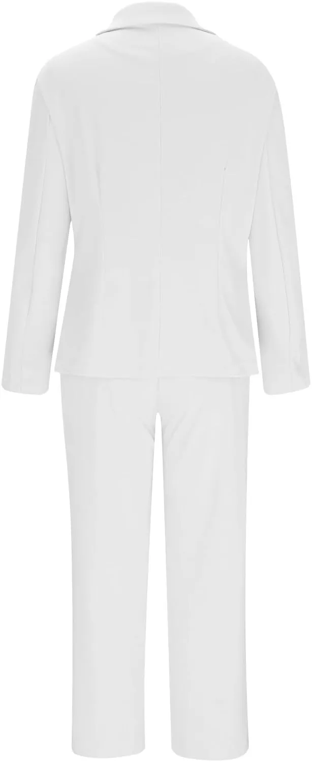 Blazer Sets Women 2 Piece Outfits Business Casual Double Breasted Suit Jackets High Waisted Pants Office Outfits