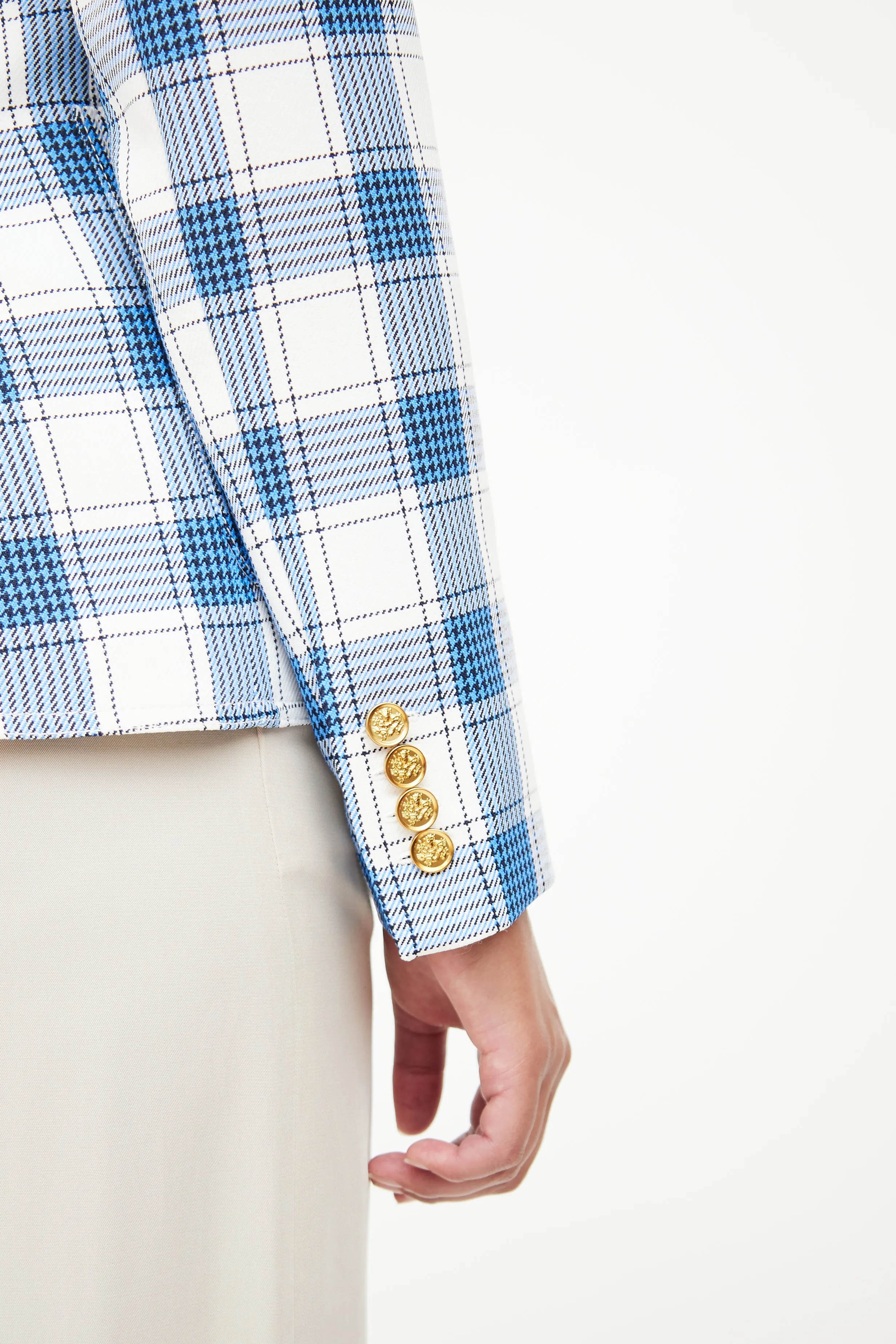 Blue & White Long Sleeve Blazer