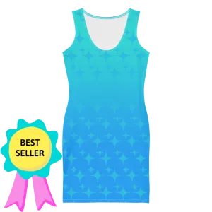 Blue Ghost Sparkle Bodycon Tank Dress (Adult XS-XL)