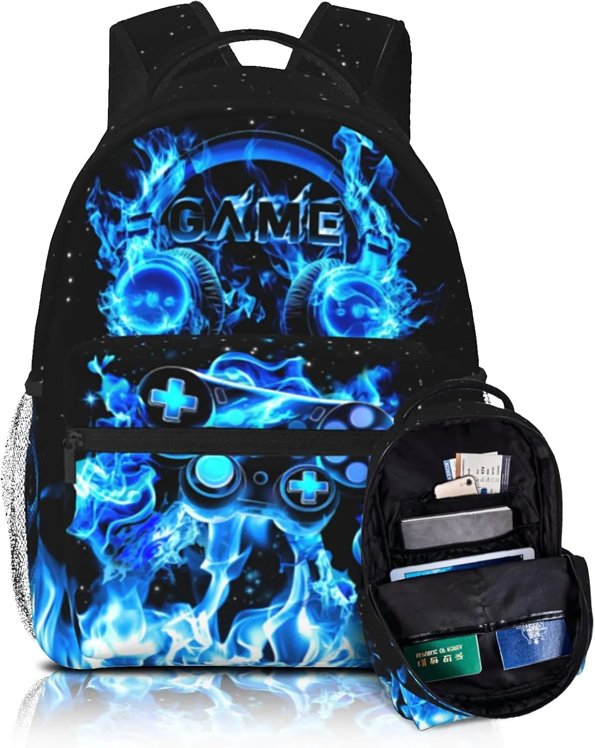 Boys Backpack For Kids School Backpack For Children Game Bookbag Teens Elementary Middle School Boys Back packs for Boy 6-18 Waterproof Lightweight 17 Inches Travel Back Pack