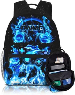 Boys Backpack For Kids School Backpack For Children Game Bookbag Teens Elementary Middle School Boys Back packs for Boy 6-18 Waterproof Lightweight 17 Inches Travel Back Pack