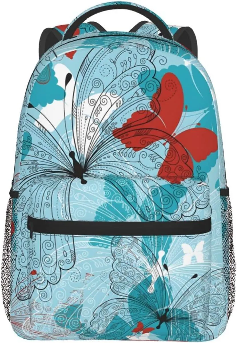 Butterfly Travel Laptop Backpack for Women Lightweight College Backpack Adjustable Fits 15.6 Inch Laptop Bag Waterproof for Gym, Men, Work