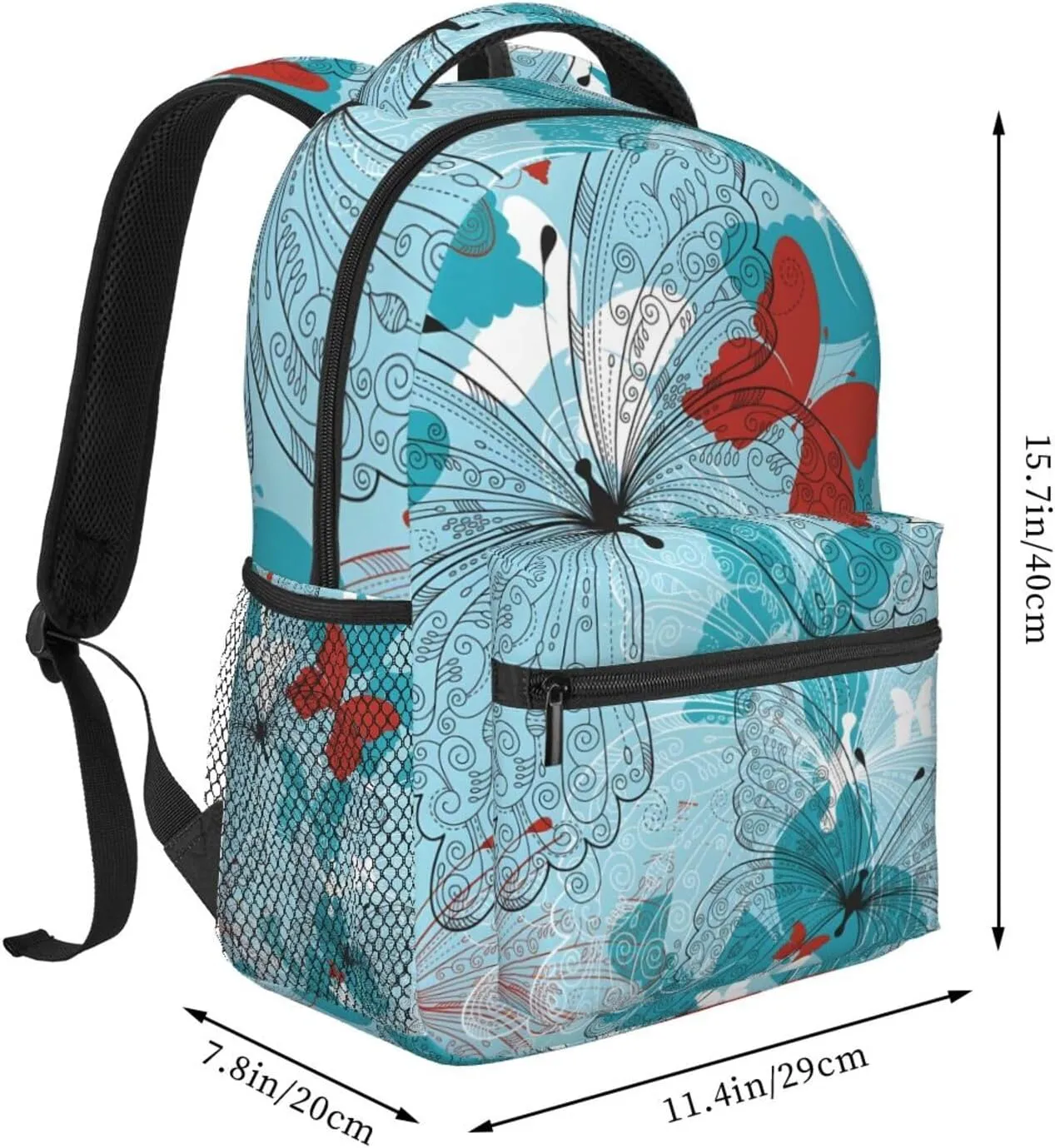 Butterfly Travel Laptop Backpack for Women Lightweight College Backpack Adjustable Fits 15.6 Inch Laptop Bag Waterproof for Gym, Men, Work