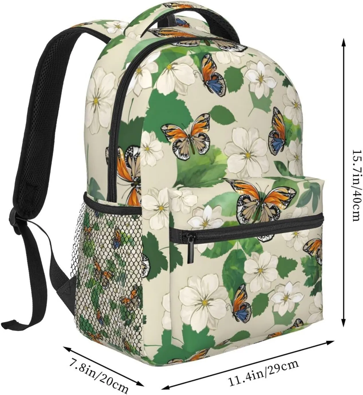 Butterfly Travel Laptop Backpack for Women Lightweight College Backpack Adjustable Fits 15.6 Inch Laptop Bag Waterproof for Work, Gym