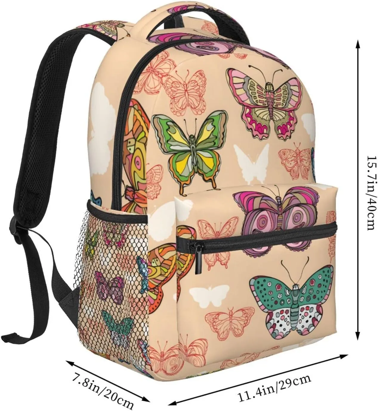 Butterfly Travel Laptop Backpack for Women Lightweight College Backpack Adjustable Fits 15.6 Inch Laptop Bag Waterproof for Work, Men, Gym