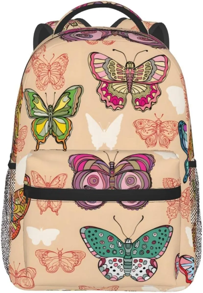 Butterfly Travel Laptop Backpack for Women Lightweight College Backpack Adjustable Fits 15.6 Inch Laptop Bag Waterproof for Work, Men, Gym