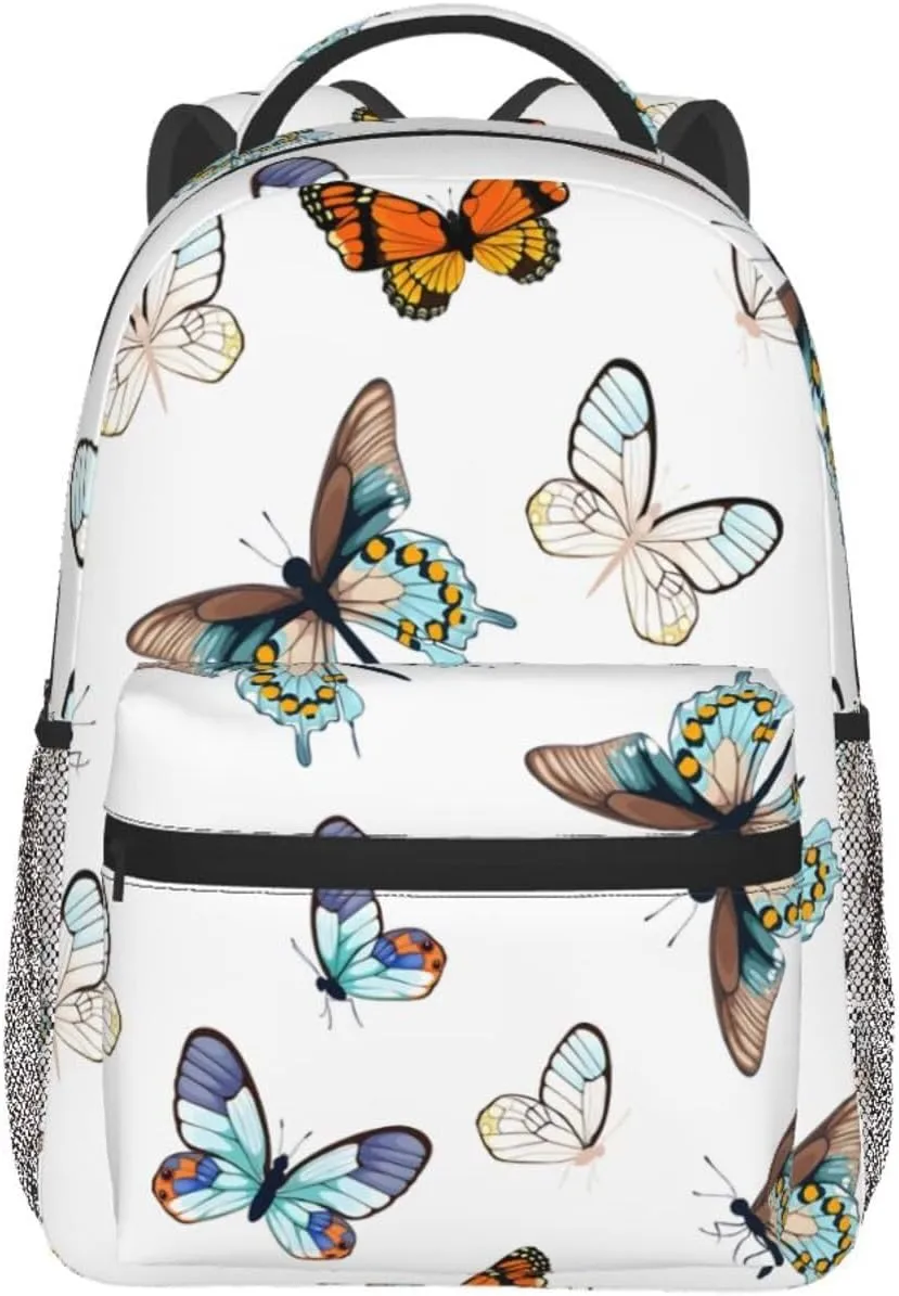 Butterfly Travel Laptop Backpack Women Lightweight Backpack Adjustable College Backpack Fits 15.6 Inch Laptop Waterproof Travel Backpack for Women, Travel