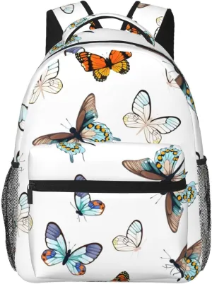 Butterfly Travel Laptop Backpack Women Lightweight Backpack Adjustable College Backpack Fits 15.6 Inch Laptop Waterproof Travel Backpack for Women, Travel