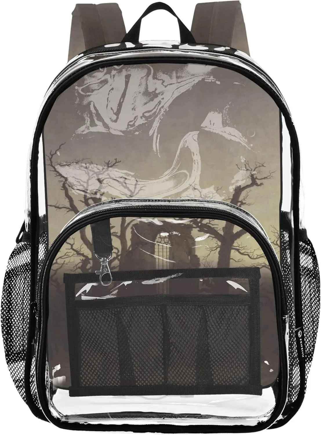 Caspar David Friedrich Abtei Im Eichwald Travel Clear Bags for Women Girls Backpack Kids Boys Approved Plastic Bag Large