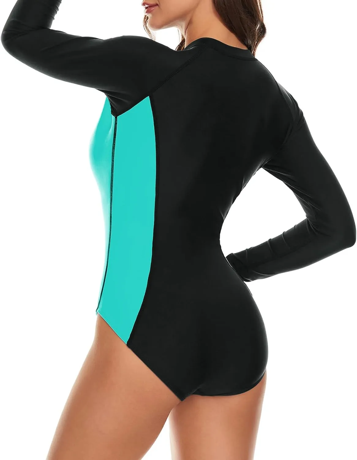 Century Star Long Sleeve Swimsuits for Women Rash Guard UPF Surfing Teen Girls One Piece Modest Full Coverage Bathing Suit