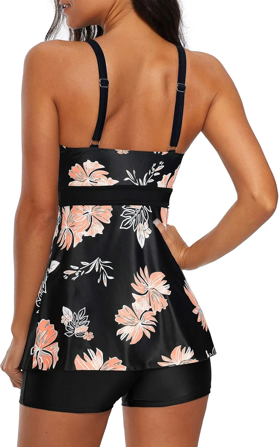 Century Star Womens Athletic 2025 Swimsuits for Women Two Piece Tankini with High Waisted Boyshorts Floral Bathing Suits
