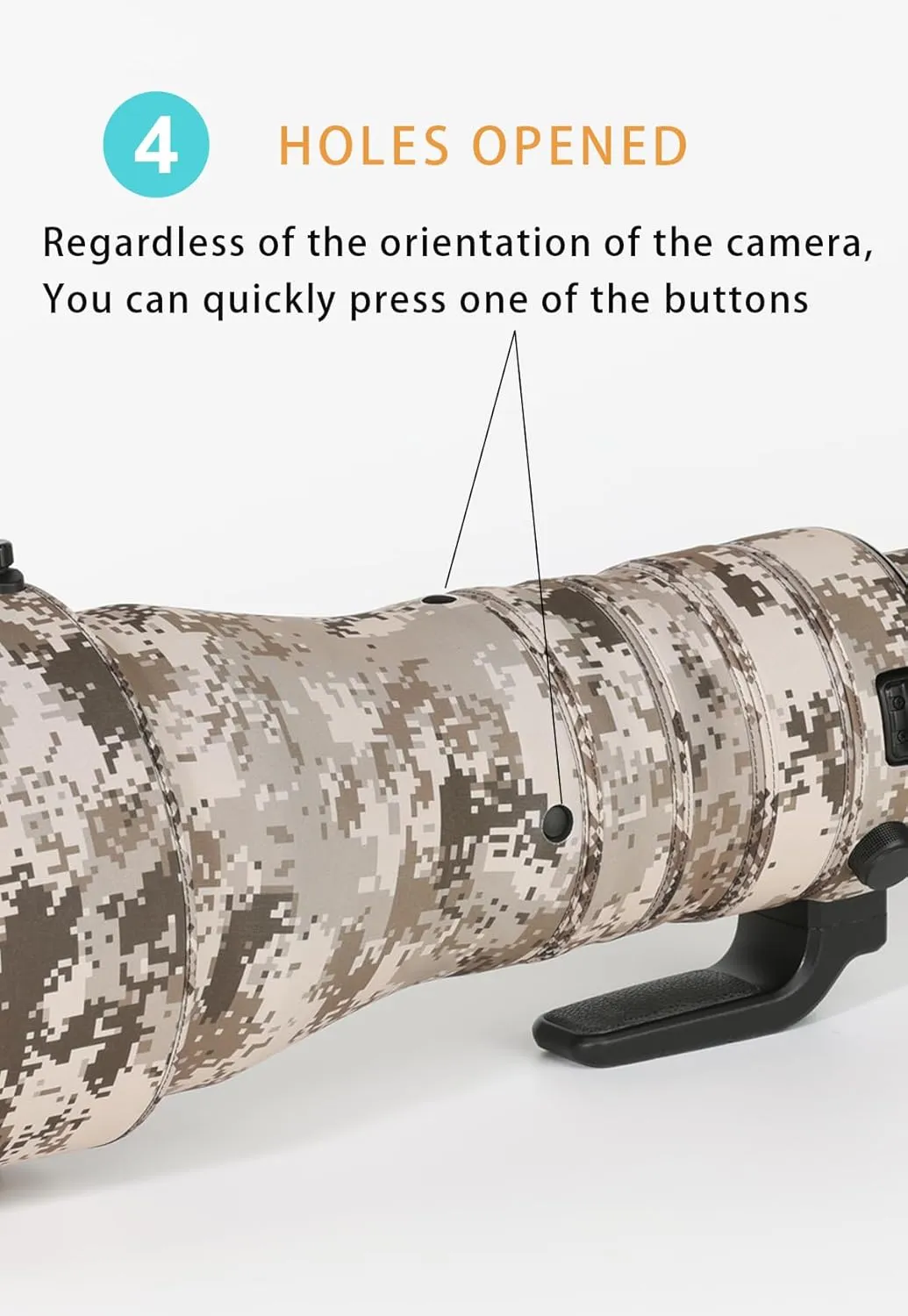 CHASING BIRDS Camouflage Waterproof Lens Coat for Nikon Z 400mm f/2.8 TC VR S Rainproof Lens Protective Cover (Brown Grid)