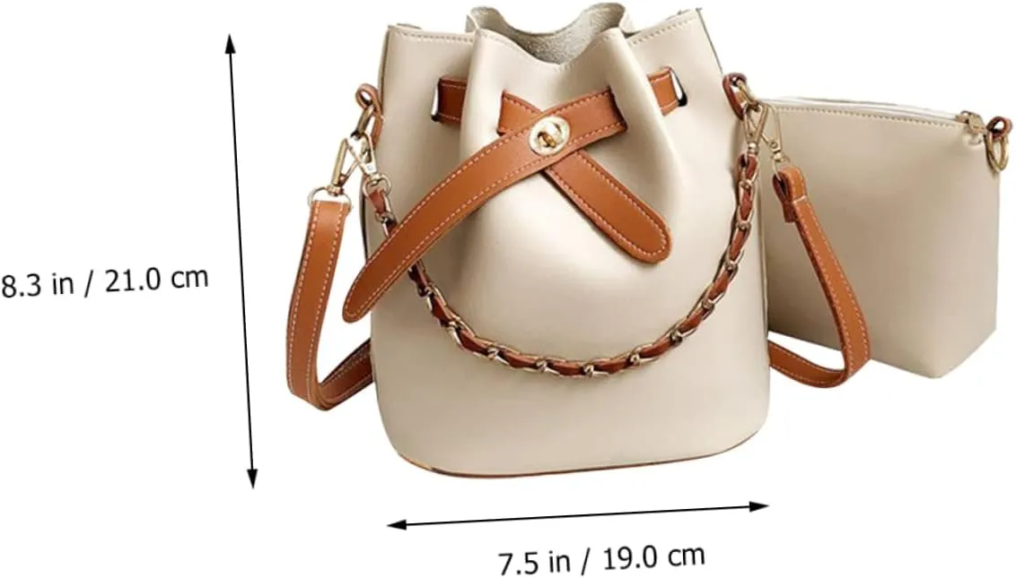 CHILDWEET 1 Set Drawstring Bucket Bag Black Handbag for Women Black Purses for Women Womens Purses Womens