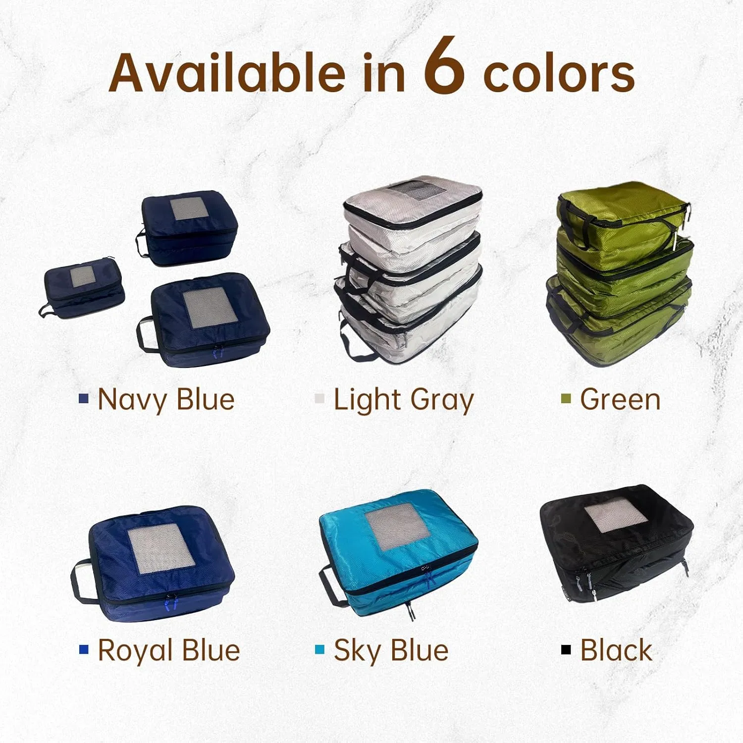 Compression Packing Cubes 2/3/4 sets, Large Travel Packing organizers for Carry on Luggage, 2 Sides Expandable Storage Bags for Backpacking, Suitcases (Green, Pack 3(L M S))