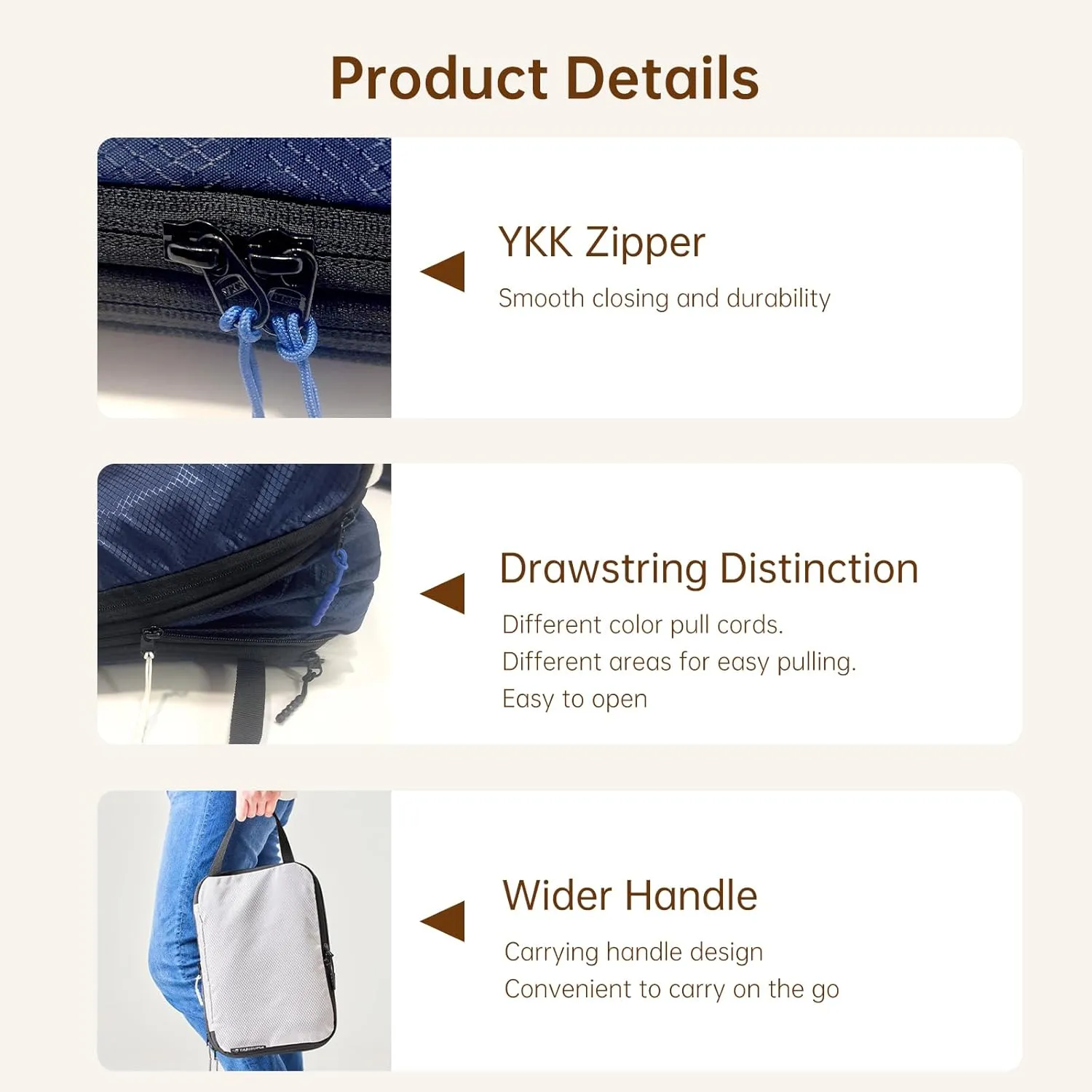 Compression Packing Cubes 2/3/4 sets, Large Travel Packing organizers for Carry on Luggage, 2 Sides Expandable Storage Bags for Backpacking, Suitcases (NavyBlue, Pack 3(L M S))