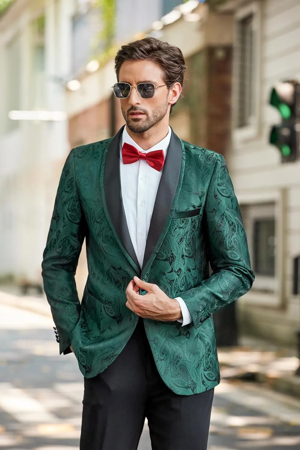 COOFANDY Men's Floral Tuxedo Suit Jacket Slim Fit Dinner Jacket Party Prom Wedding Blazer Jackets