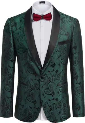 COOFANDY Men's Floral Tuxedo Suit Jacket Slim Fit Dinner Jacket Party Prom Wedding Blazer Jackets