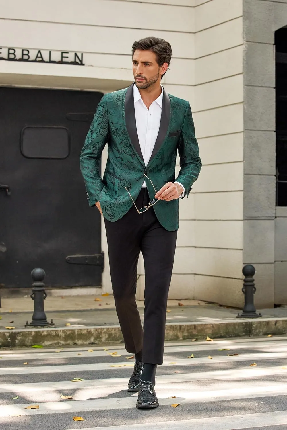 COOFANDY Men's Floral Tuxedo Suit Jacket Slim Fit Dinner Jacket Party Prom Wedding Blazer Jackets