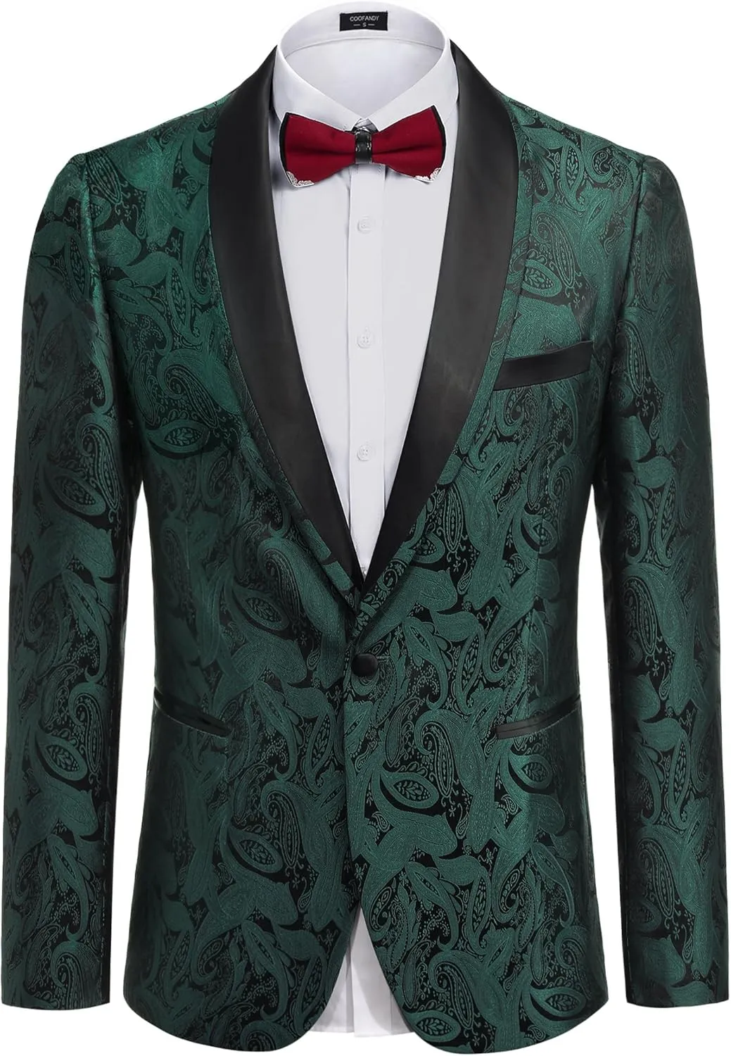 COOFANDY Men's Floral Tuxedo Suit Jacket Slim Fit Dinner Jacket Party Prom Wedding Blazer Jackets