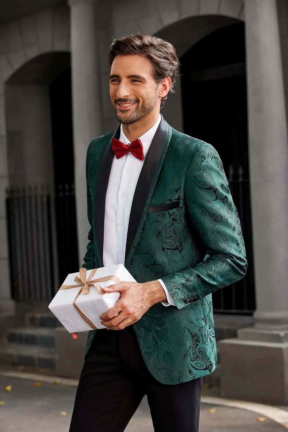 COOFANDY Men's Floral Tuxedo Suit Jacket Slim Fit Dinner Jacket Party Prom Wedding Blazer Jackets