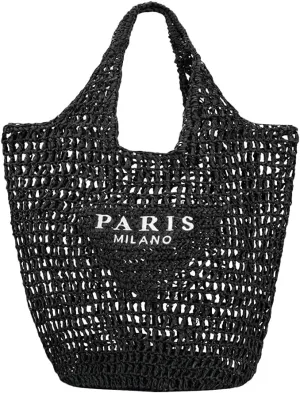 Crochet Straw Bags for Women Knitted Tote Bag hobo Bag Hollow Out Summer Purses Beach Bag 2024