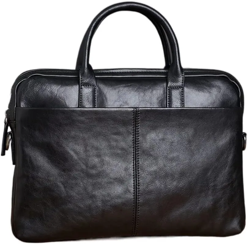 CSCDD Leather Briefcase Men Bag Business Handbag Male Laptop Shoulder Bags Black Briefcase